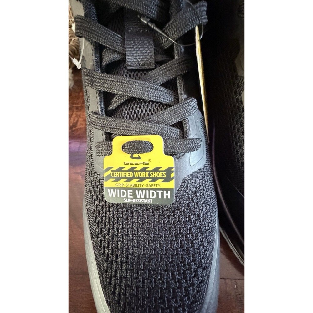 GEERS Mens 9.5 W Work Shoes Black Slip Resistant Air Cushion Sneakers NWOB 5580W - Picture 2 of 11